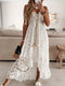 Danique | Elegante Kant Maxi Jurk met V-Hals en Flowy Zoom