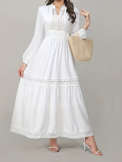 Daphne | Elegante Maxi Jurk met Kant en Flatterende Pasvorm