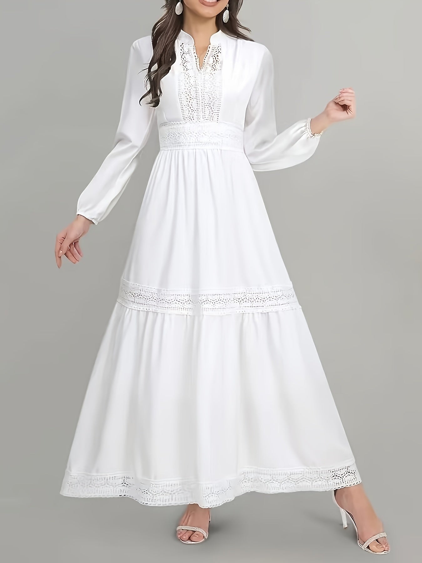 Daphne | Elegante Maxi Jurk met Kant en Flatterende Pasvorm