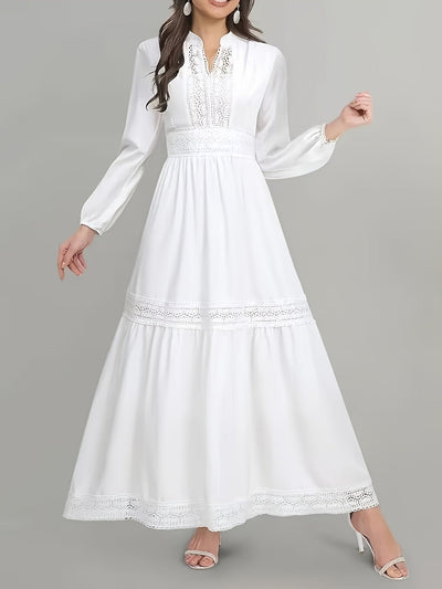 Daphne | Elegante Maxi Jurk met Kant en Flatterende Pasvorm
