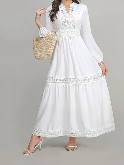 Daphne | Elegante Maxi Jurk met Kant en Flatterende Pasvorm