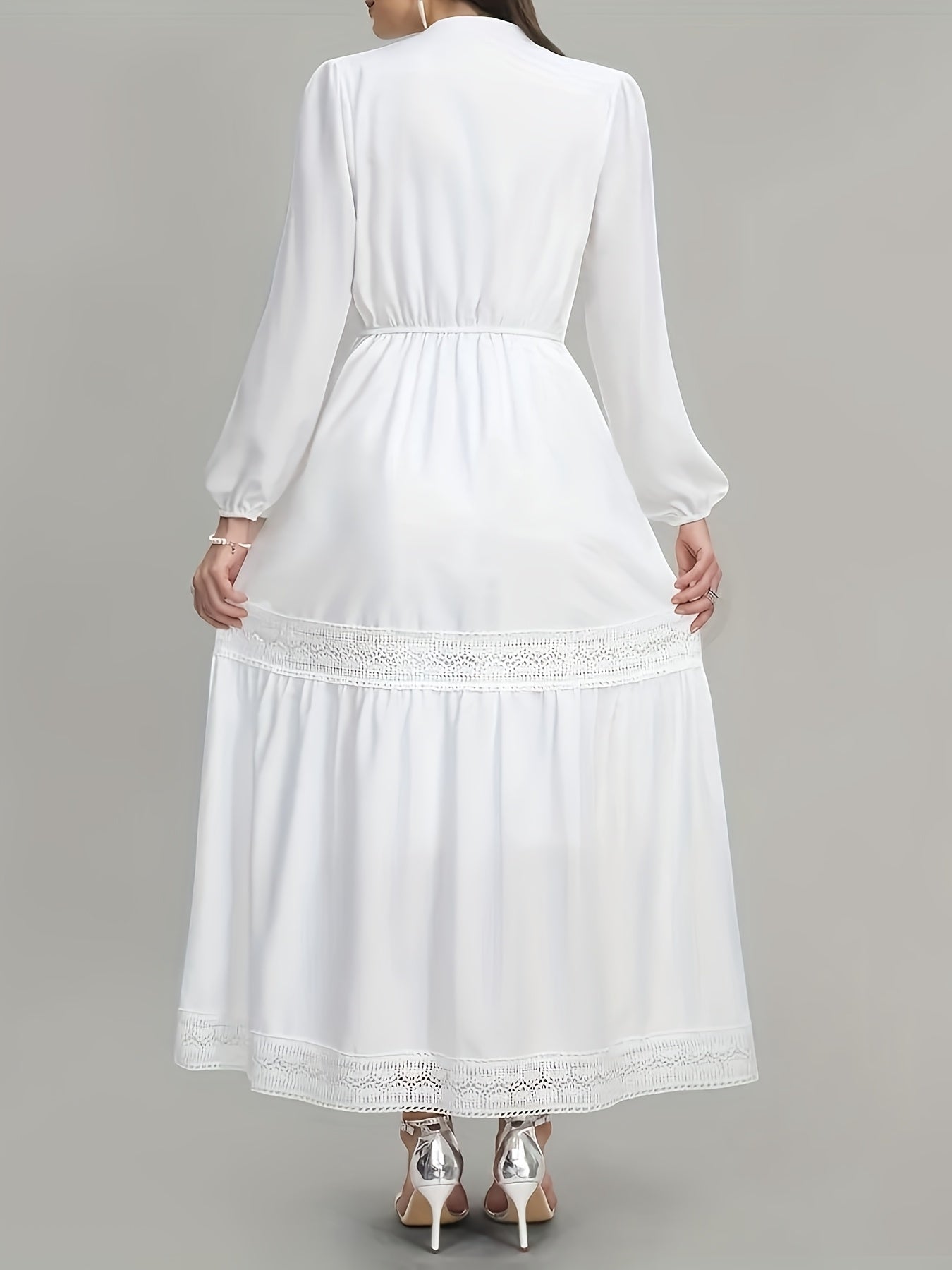 Daphne | Elegante Maxi Jurk met Kant en Flatterende Pasvorm