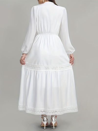 Daphne | Elegante Maxi Jurk met Kant en Flatterende Pasvorm