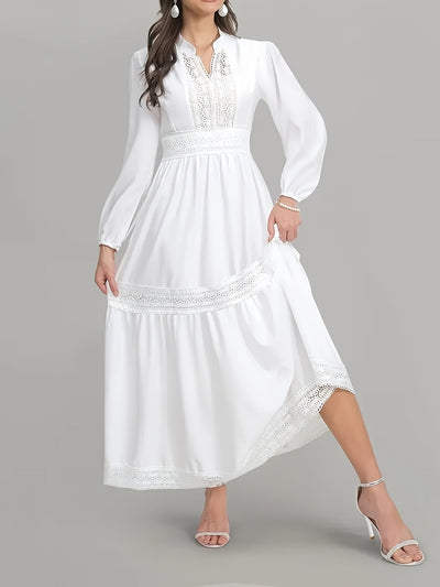 Daphne | Elegante Maxi Jurk met Kant en Flatterende Pasvorm