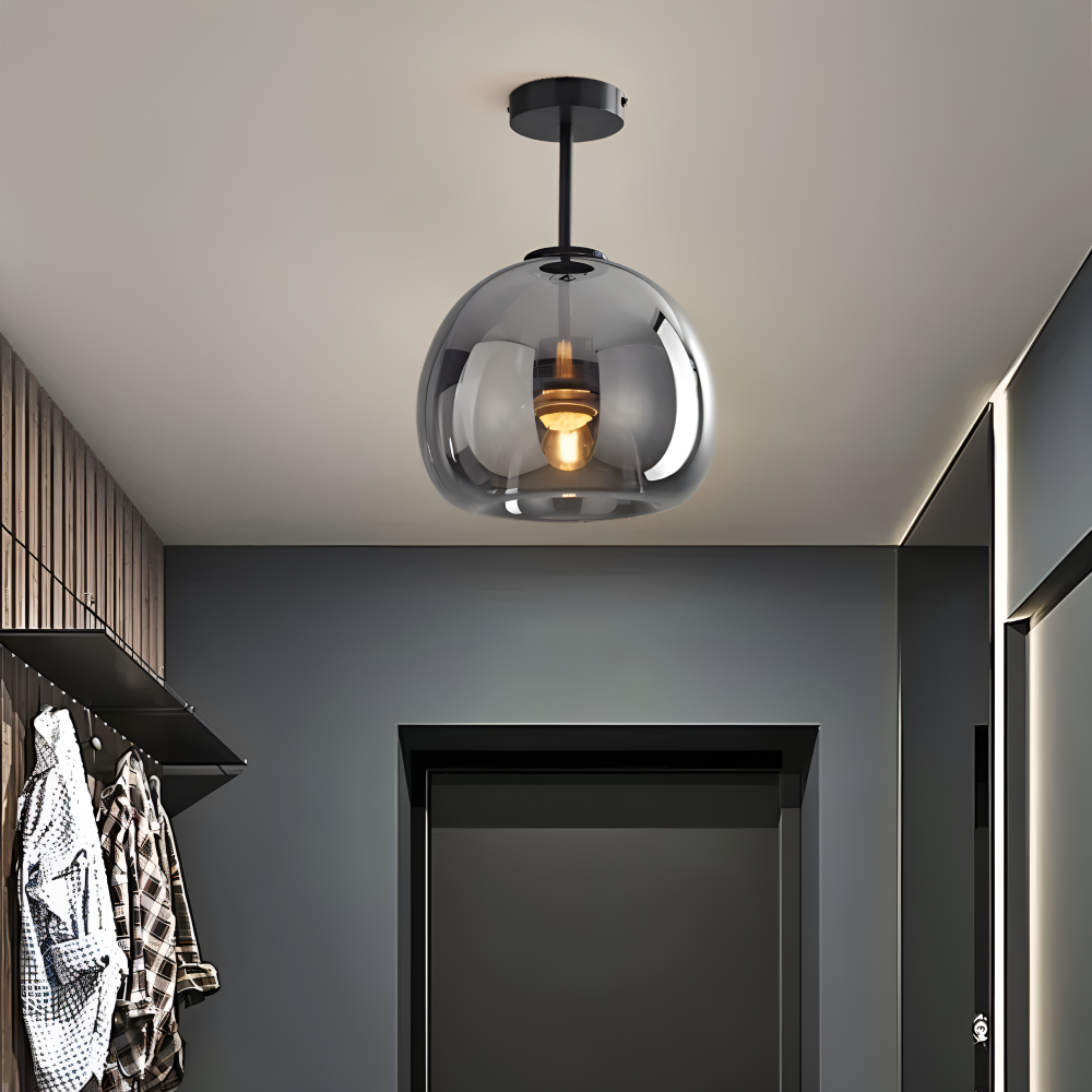 Lumosyn - Modern LED Glass Ceiling Light Black Gold Finish
