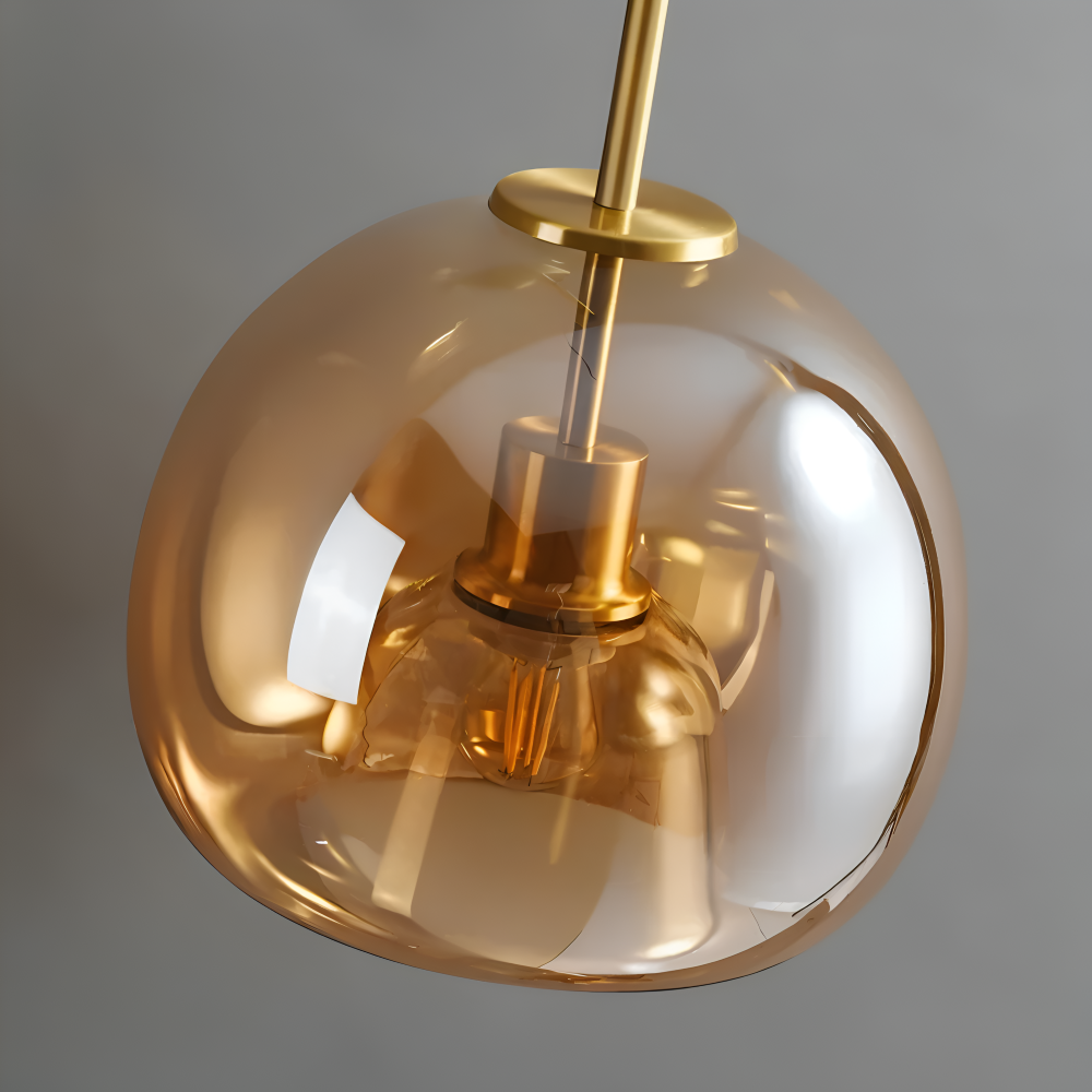 Lumosyn - Modern LED Glass Ceiling Light Black Gold Finish