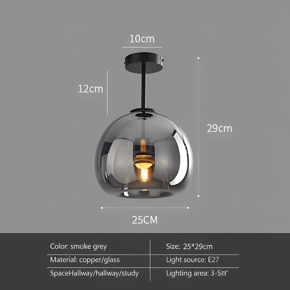 Lumosyn - Modern LED Glass Ceiling Light Black Gold Finish