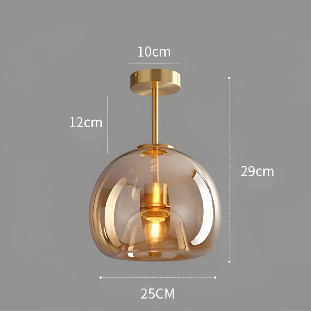 Lumosyn - Modern LED Glass Ceiling Light Black Gold Finish