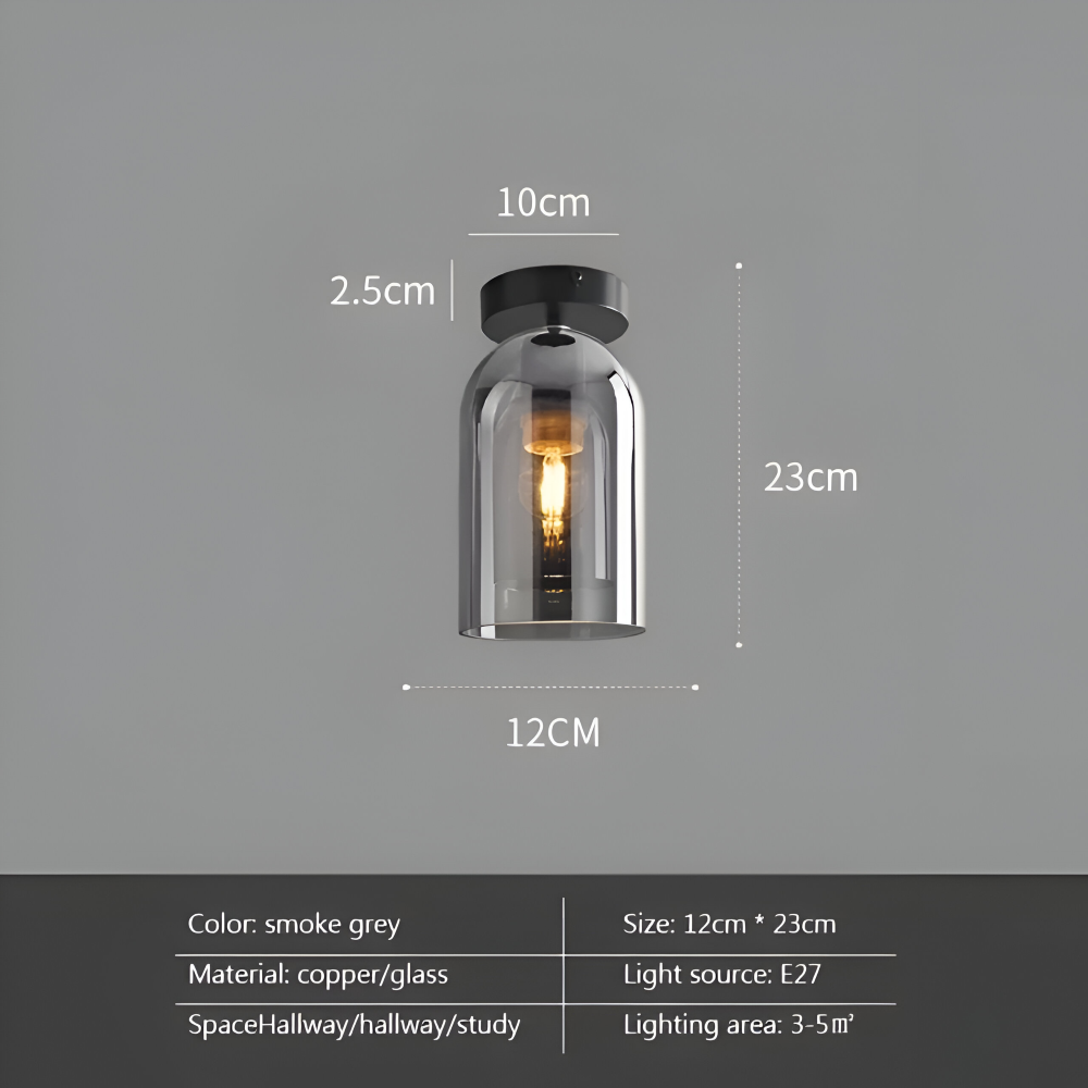 Lumosyn - Modern LED Glass Ceiling Light Black Gold Finish