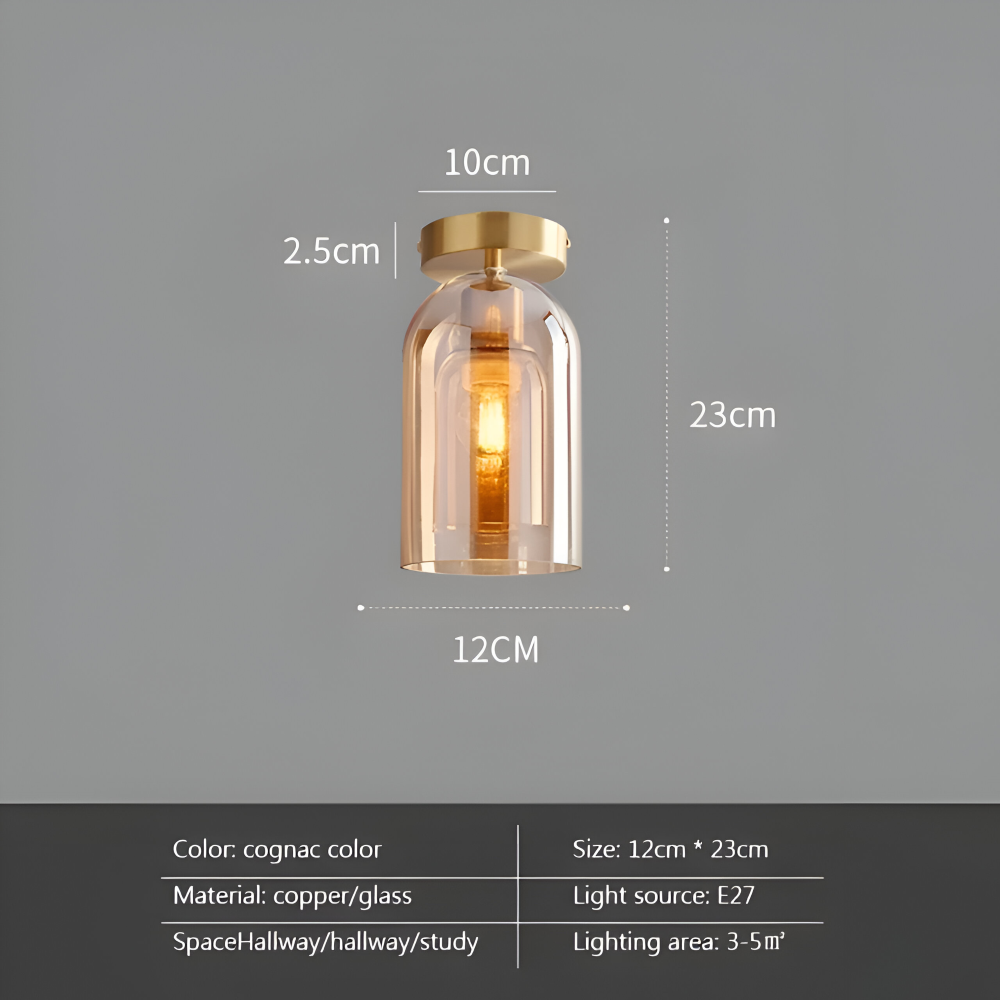 Lumosyn - Modern LED Glass Ceiling Light Black Gold Finish
