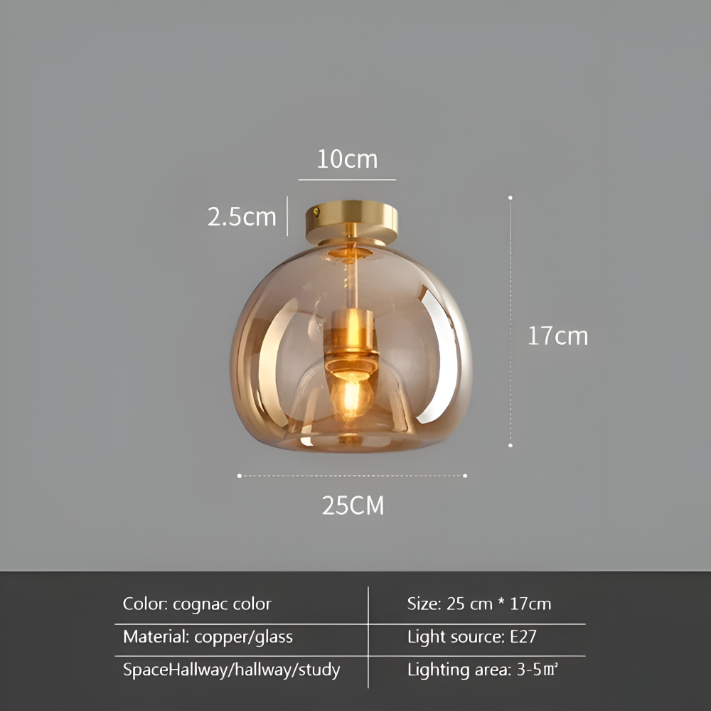 Lumosyn - Modern LED Glass Ceiling Light Black Gold Finish