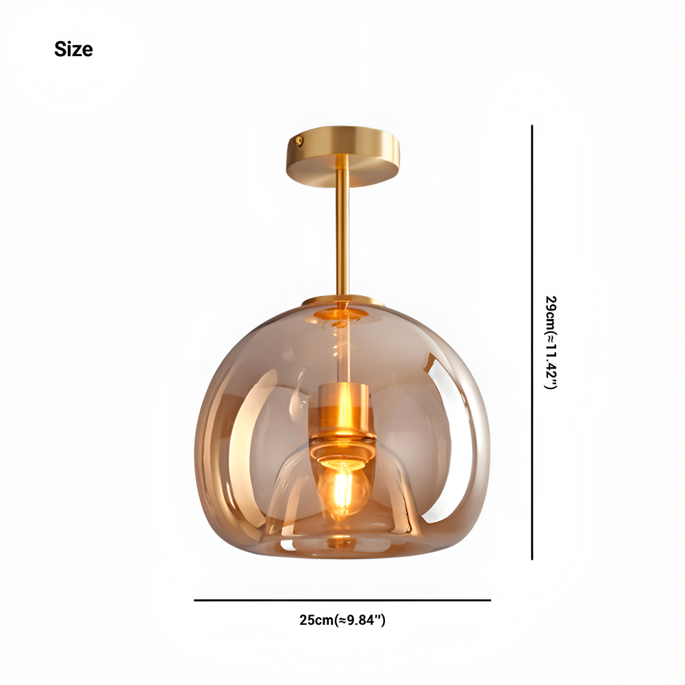 Lumosyn - Modern LED Glass Ceiling Light Black Gold Finish