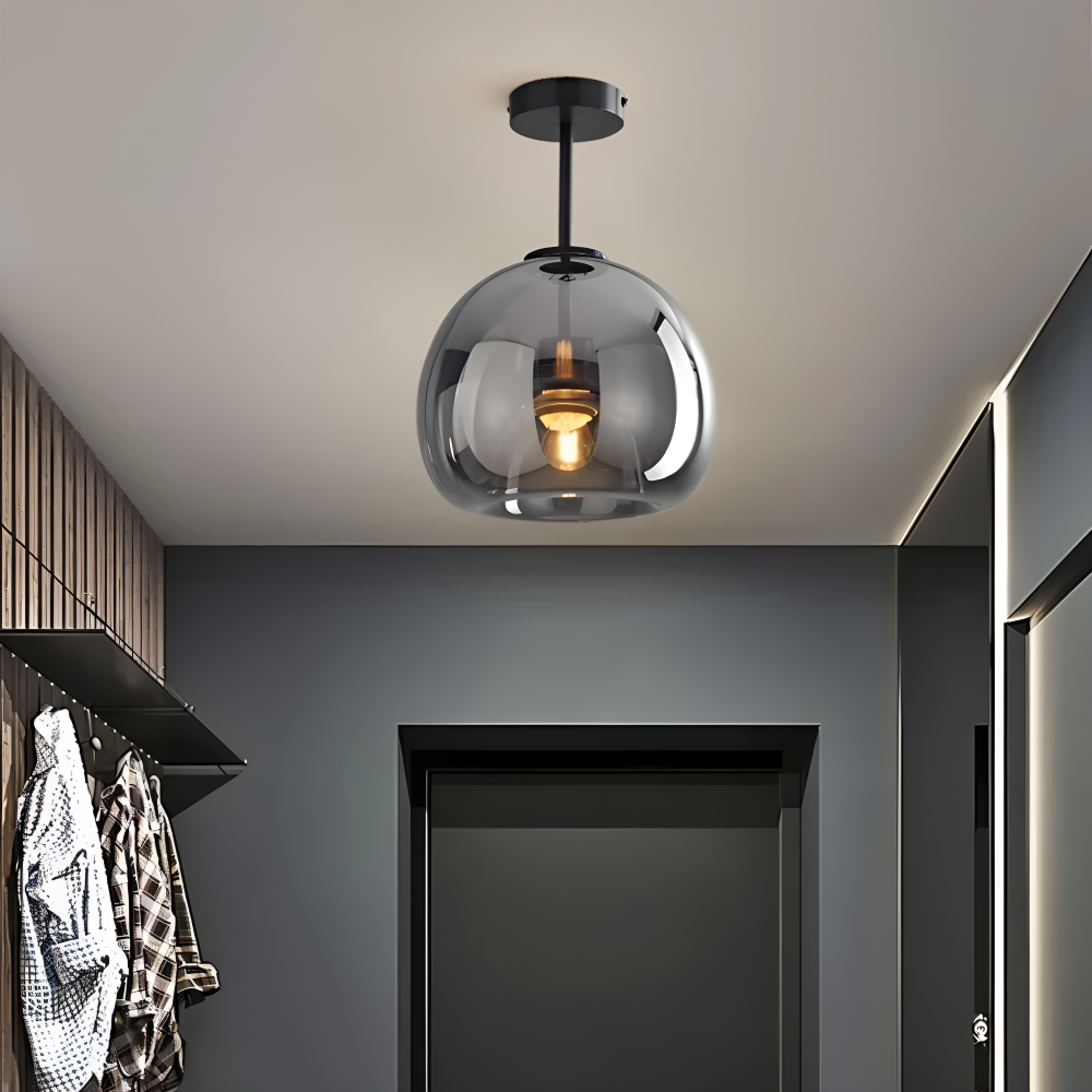 Lumosyn - Modern LED Glass Ceiling Light Black Gold Finish