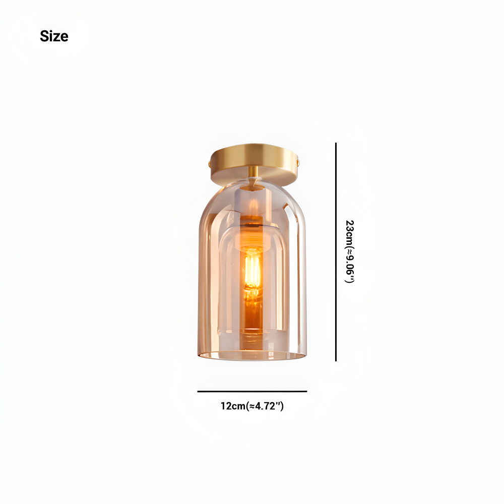 Lumosyn - Modern LED Glass Ceiling Light Black Gold Finish
