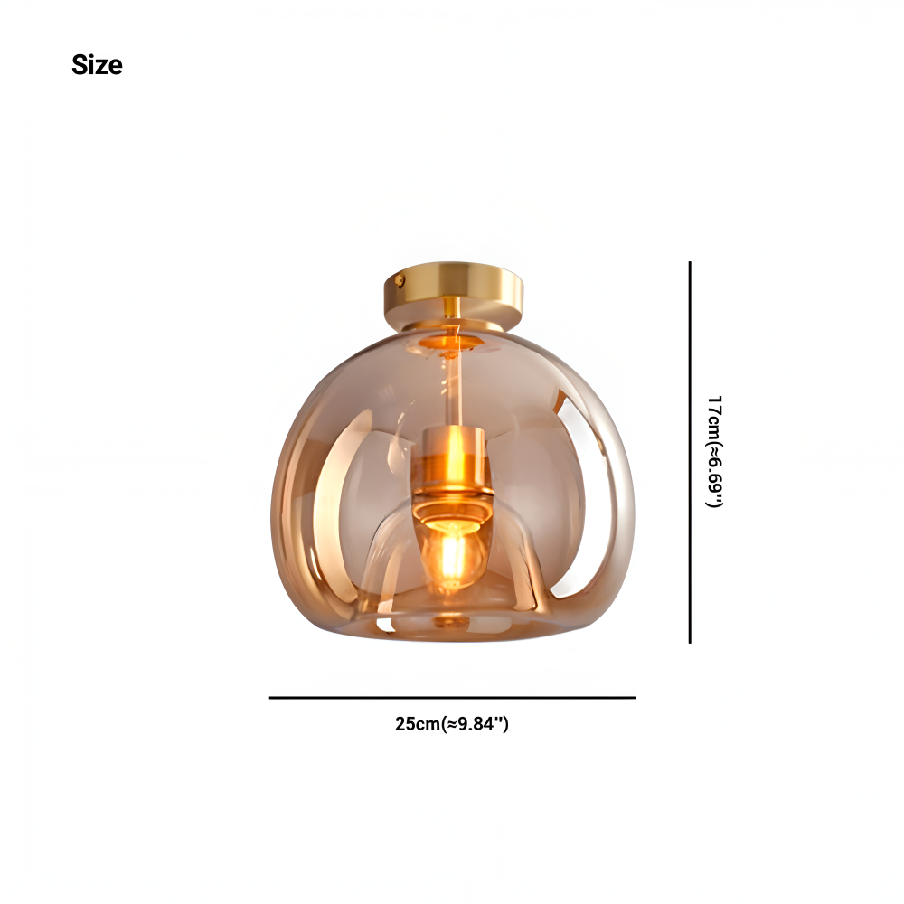 Lumosyn - Modern LED Glass Ceiling Light Black Gold Finish