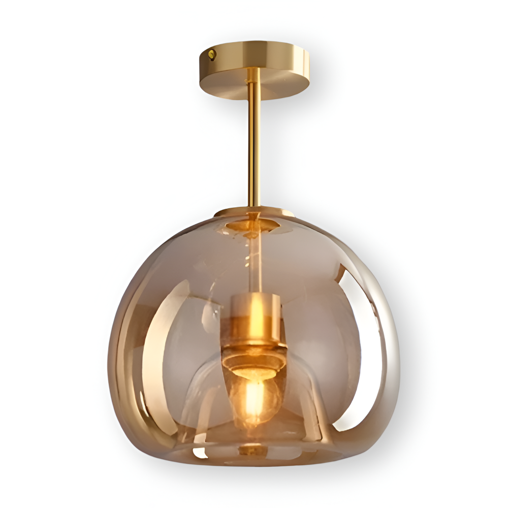 Lumosyn - Modern LED Glass Ceiling Light Black Gold Finish