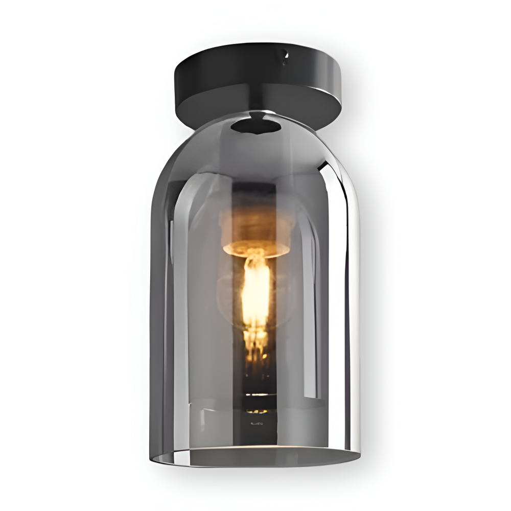 Lumosyn - Modern LED Glass Ceiling Light Black Gold Finish