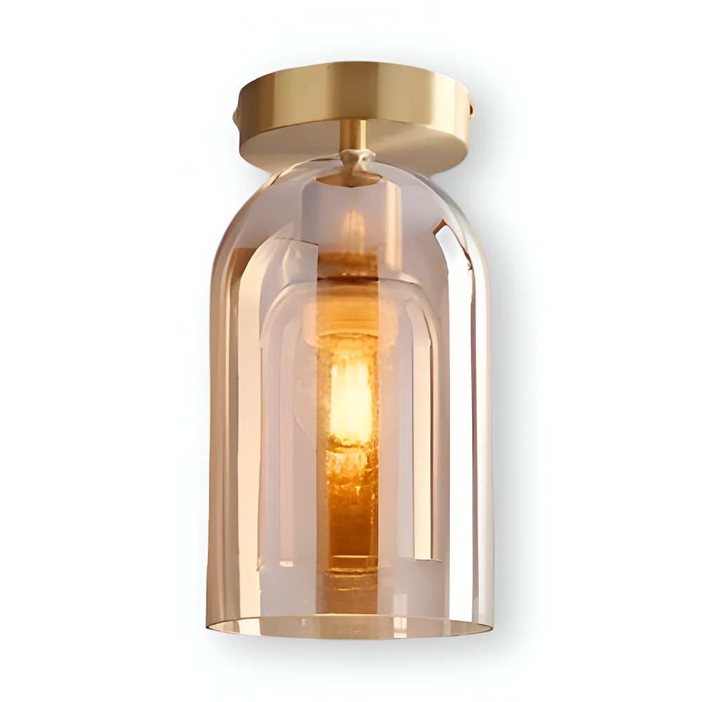 Lumosyn - Modern LED Glass Ceiling Light Black Gold Finish