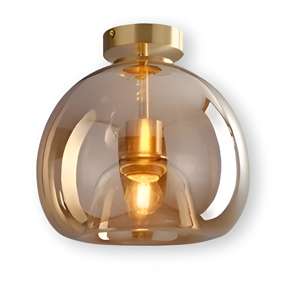 Lumosyn - Modern LED Glass Ceiling Light Black Gold Finish