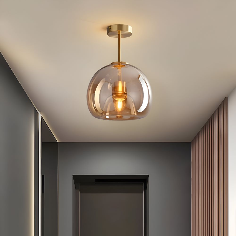 Lumosyn - Modern LED Glass Ceiling Light Black Gold Finish
