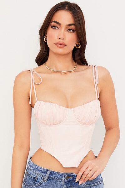 Indira - Delicate Chiffon Corset Top