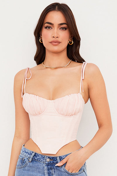 Indira - Delicate Chiffon Corset Top