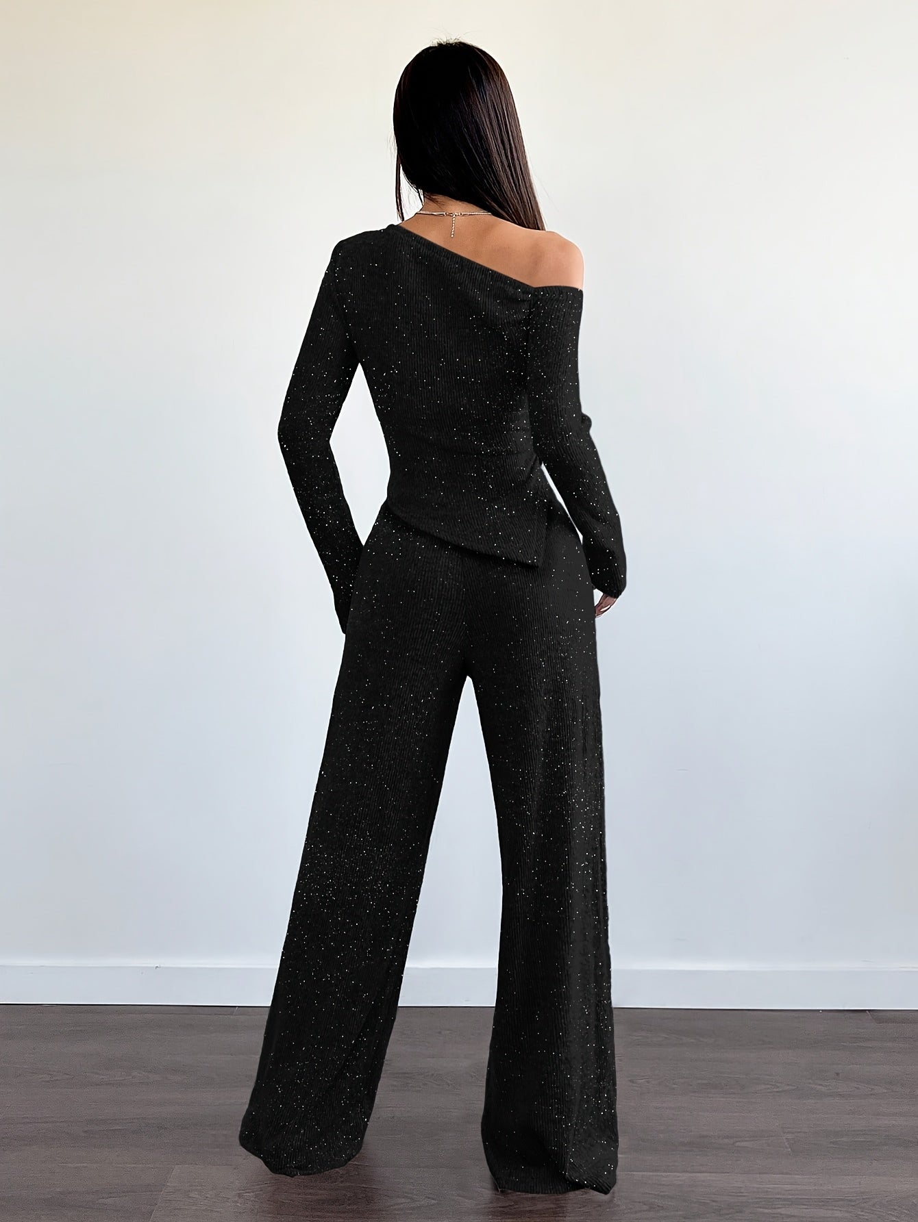 Delphine | Stijlvolle Off-Shoulder Glitter Jumpsuit voor Dames