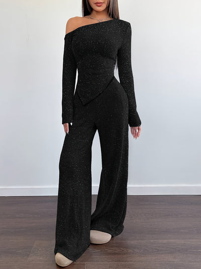 Delphine | Stijlvolle Off-Shoulder Glitter Jumpsuit voor Dames