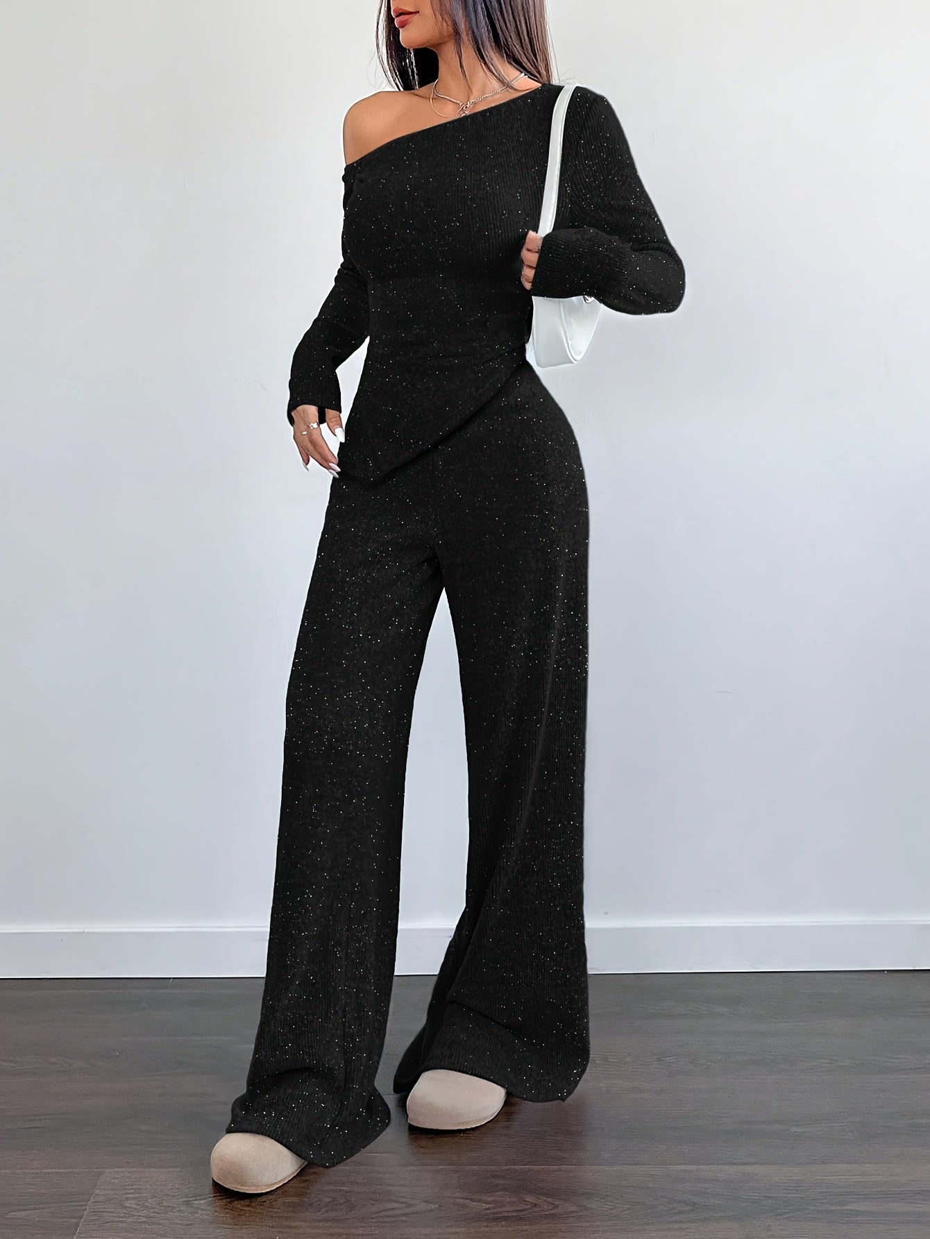 Delphine | Stijlvolle Off-Shoulder Glitter Jumpsuit voor Dames