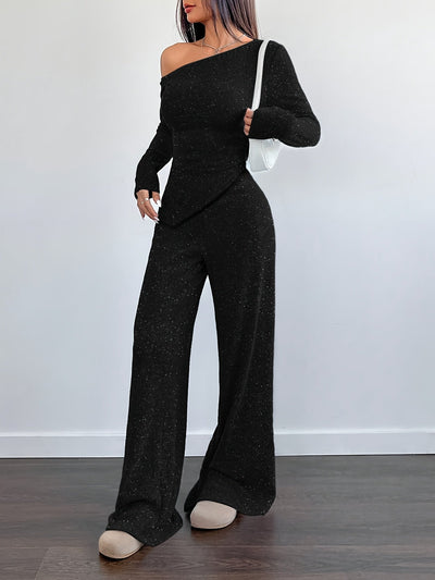 Delphine | Stijlvolle Off-Shoulder Glitter Jumpsuit voor Dames