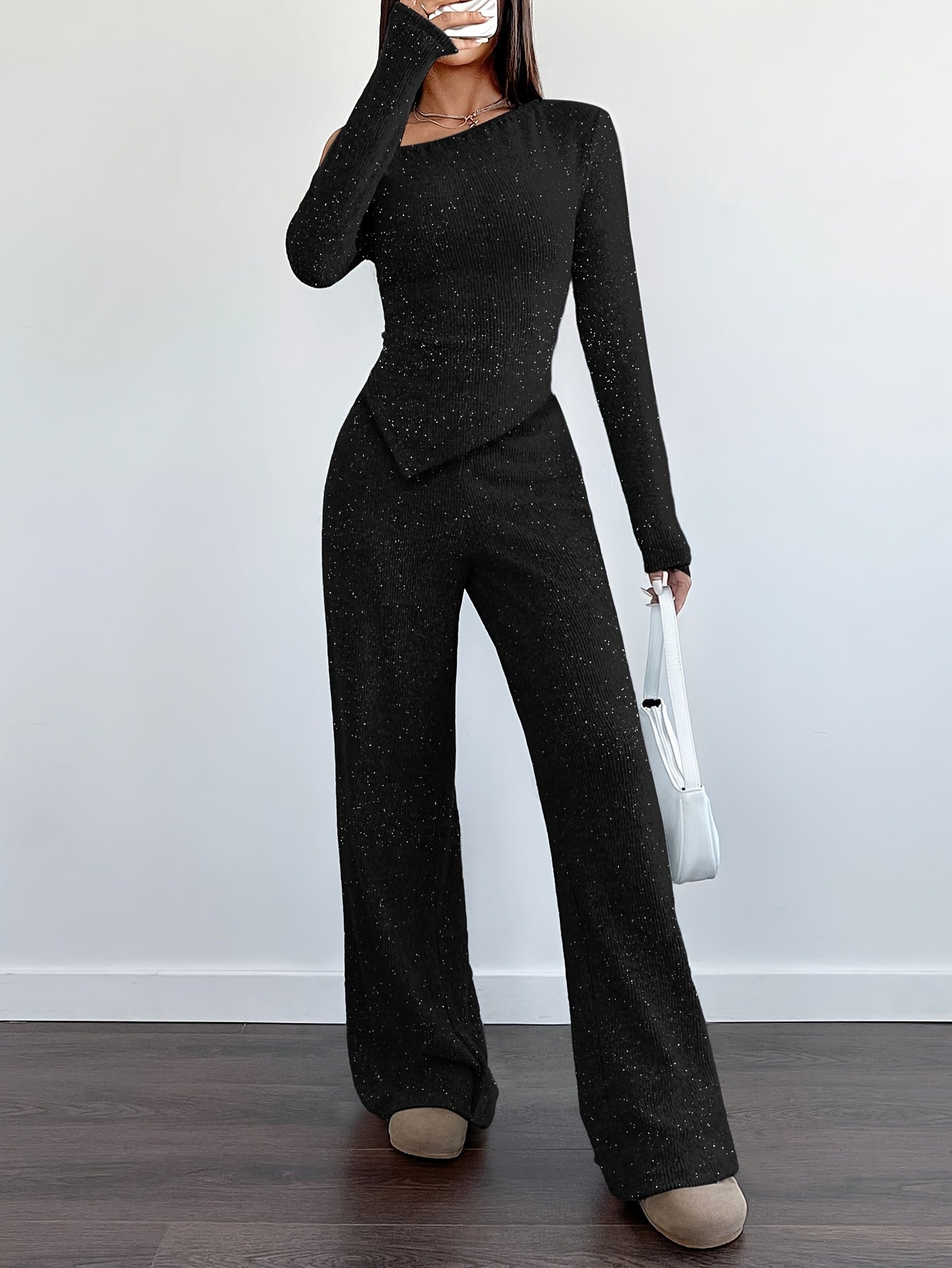 Delphine | Stijlvolle Off-Shoulder Glitter Jumpsuit voor Dames
