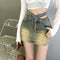 Nori - Moderne denim rok met uitgesneden tailleband