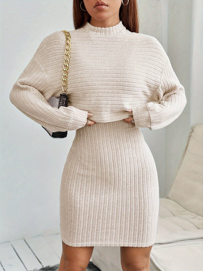 Desire | Stijlvolle Rib Gebreide Jurk Set