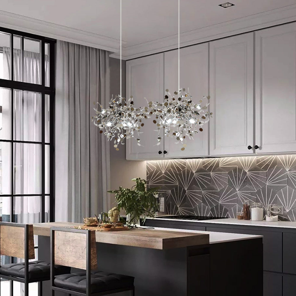 Durelia – Modern LED Chandelier with Gold and Silver Accents