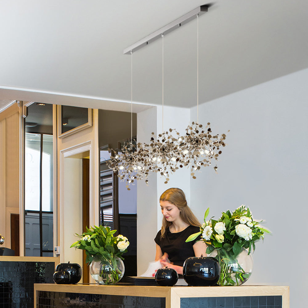 Durelia – Modern LED Chandelier with Gold and Silver Accents