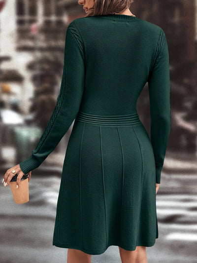 Devorah | Elegante Gebreide Jurk met Lange Mouwen