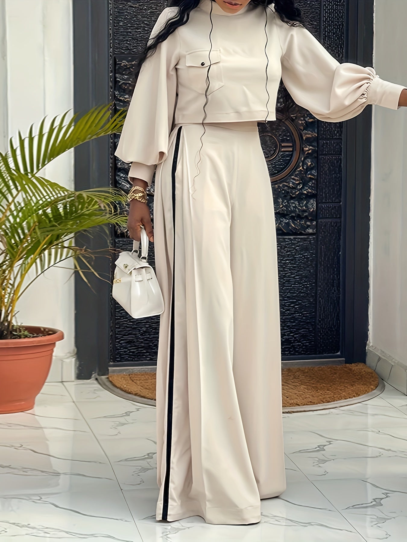 Dianna | Stylish High-Neck Pantsuit Set