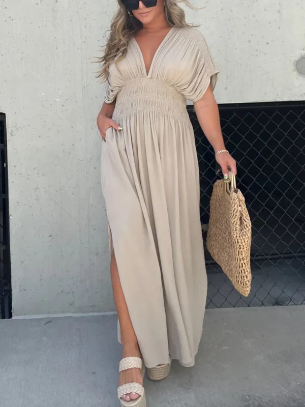 Dianne - Elegante V-Hals Maxi Jurk Voor Dames