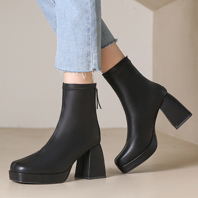 Grazia - Ankle Boots Glamour Platform Elegant Elastic Fabric