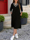 Divine | Elegante V-hals Midi Jurk met Strepen
