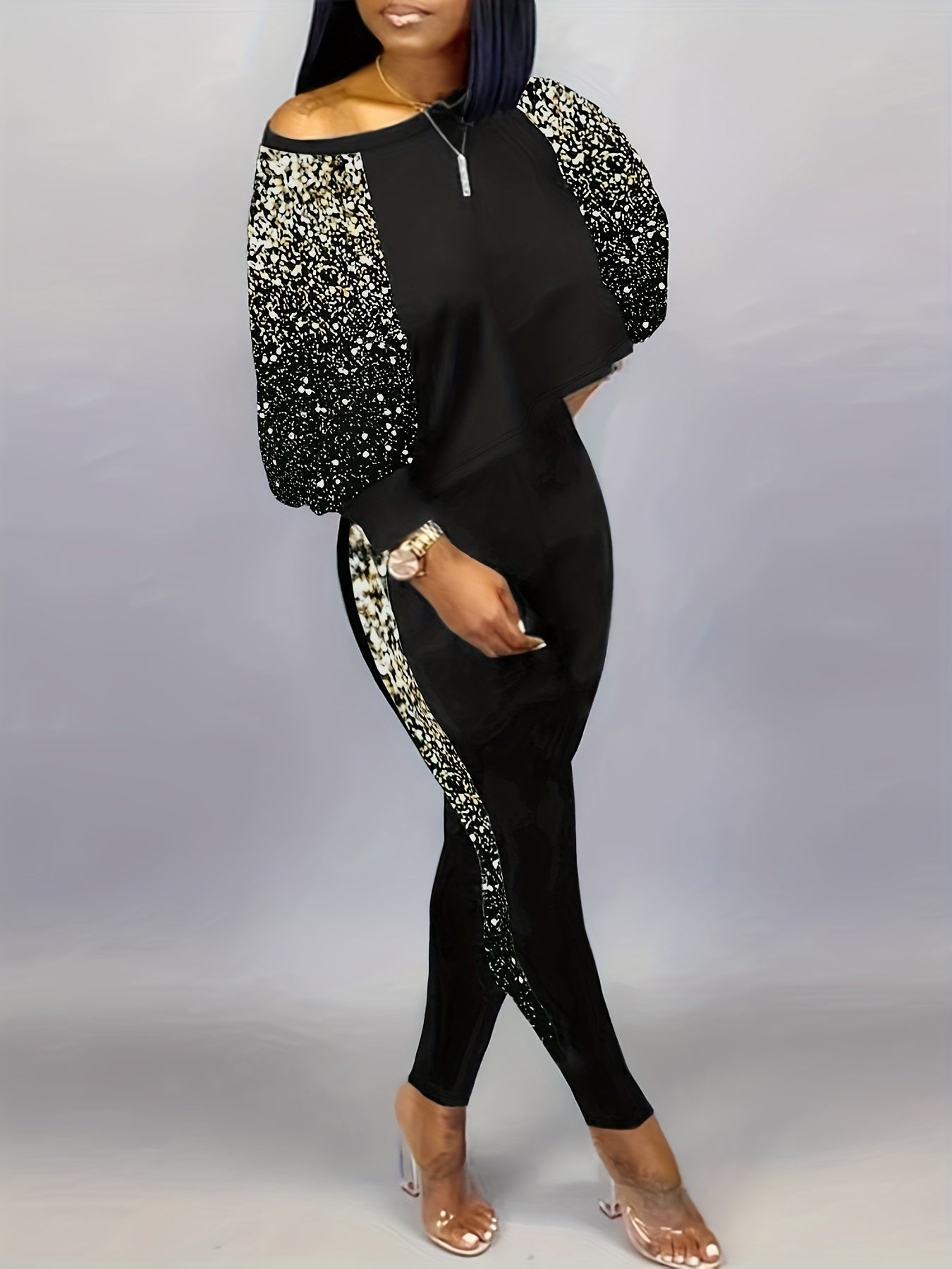 Doutzen | Trendy Two-Piece Set with Elegant Print for Women 