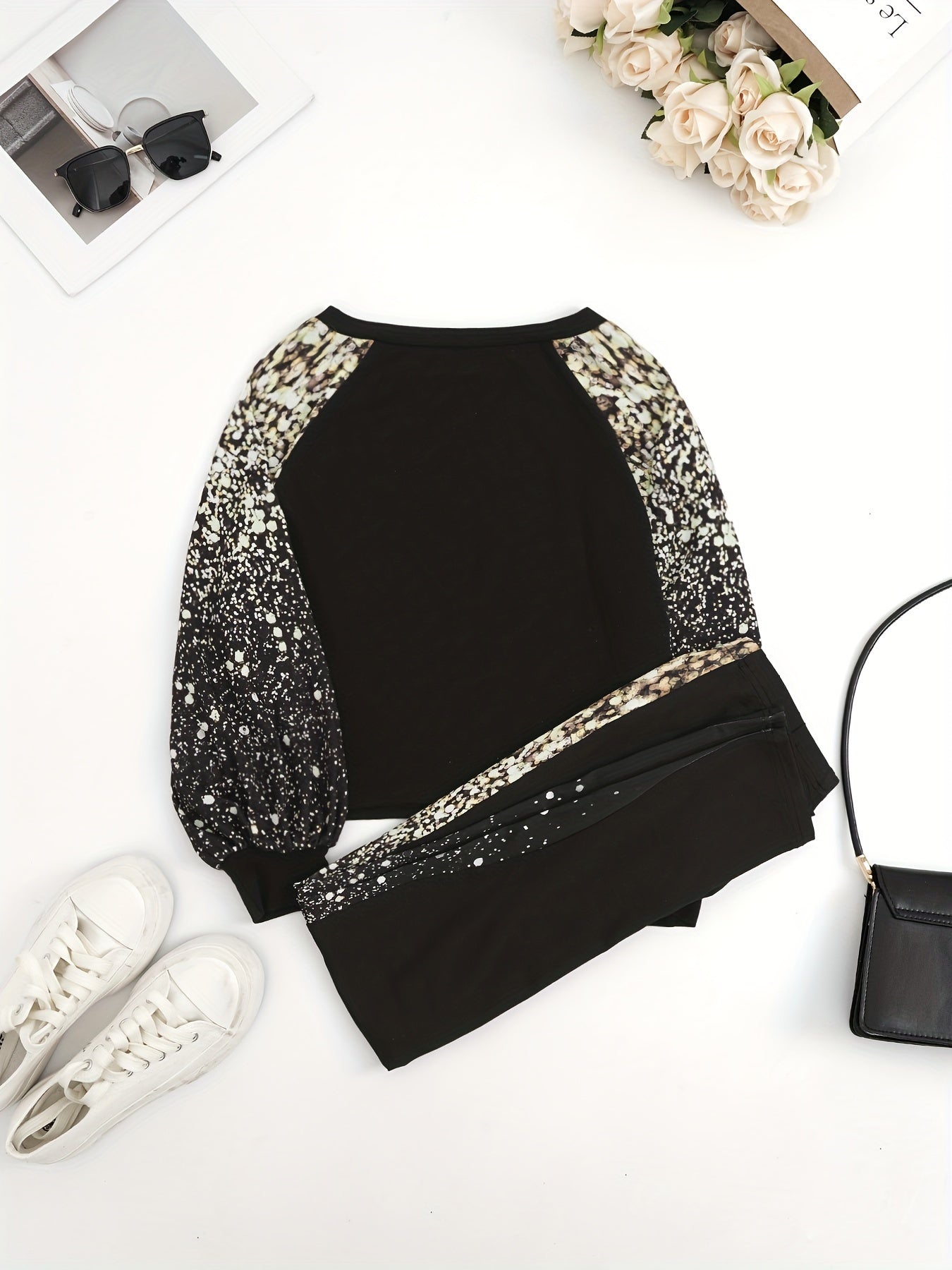 Doutzen | Trendy Two-Piece Set with Elegant Print for Women 