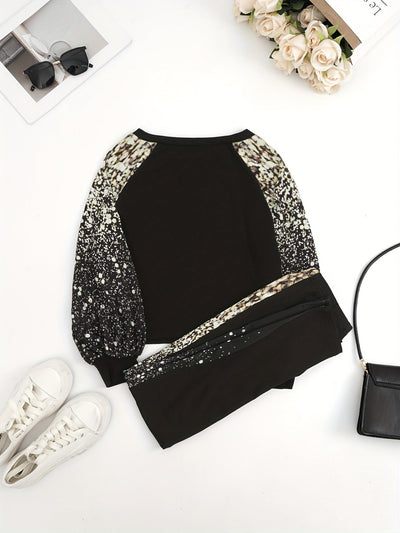 Doutzen | Trendy Two-Piece Set with Elegant Print for Women 