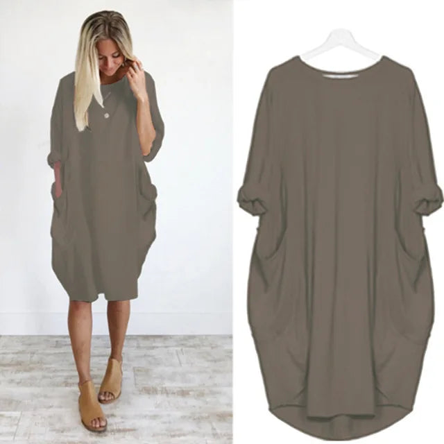 Caraf - Plus Size Maxi Jurk met Zakken