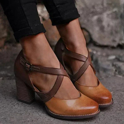 Mia - Leren clogsandalen voor dames met hak, stijlvol en comfortabel