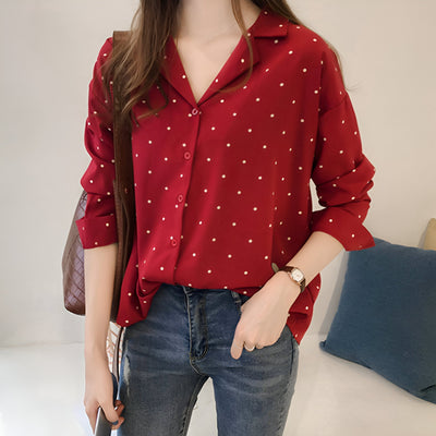 Clivia - Blouse met Stippen