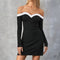 Eden | Stijlvolle Off-Shoulder Jurk met Lange Mouwen