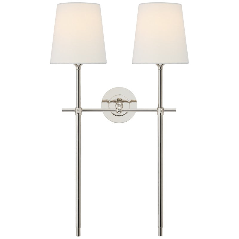 Belarion - Brass Fabric Tapered Shade Wall Sconce