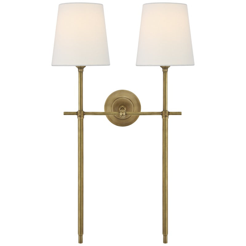 Belarion - Brass Fabric Tapered Shade Wall Sconce