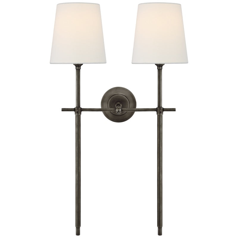 Belarion - Brass Fabric Tapered Shade Wall Sconce